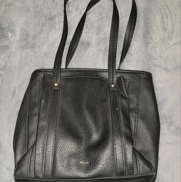 Black Leather look Relic bag - Picture 1 of 2